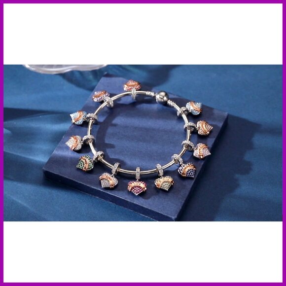 925 Sterling Silver Cross Charm with Cubic Zirconia for Bracelet or Necklace - Picture 8 of 8